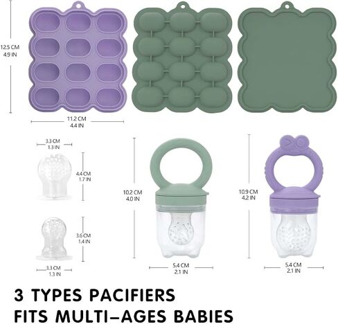 Baby Fruit Feeder Breastmilk Popsicle Molds Set, Silicone Food Storage Freezer Tray and Breast Milk Feeder Pacifier for Teething in Saudi Arabia