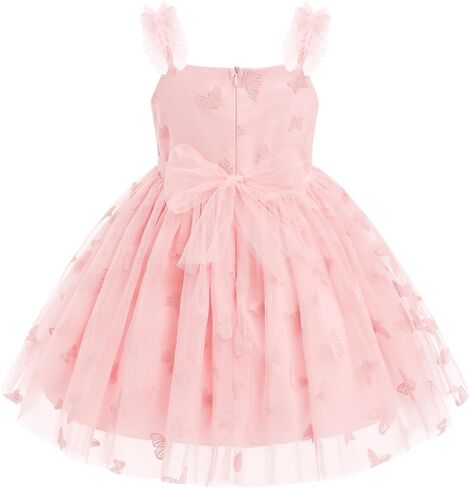 Ibtom Castle Toddler Butterfly Birthday Dress Girlsless 3D Butterfly Tulle Tuulle Tutu Dress Flower Girl Pageant Party Press in Kuwait