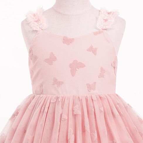 Ibtom Castle Toddler Butterfly Birthday Dress Girlsless 3D Butterfly Tulle Tuulle Tutu Dress Flower Girl Pageant Party Press in Kuwait