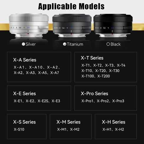 Ttartisan 27 مم F2.8 عدسة ضبط تلقائي ، متوافقة مع كاميرات Fuji X-Mount XS10 X-A5 X-A7 X-M1 X-M2 X-E4 X-T1 X-T10 X-T2 X-T20 X-T3 X-T4 X -T100 X-T200 X-T30 X-Pro1 X-Pro2 X-Pro3 X-E1 (أسود) in Kuwait