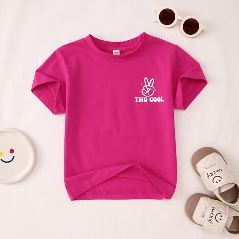 Two Cool Birthday Shirt 2nd Birthday Girl T-Shirt 2 Year Old Toddler Girls Second B-Day Party Short Sleeve Tops in Saudi Arabia