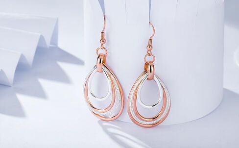 Kemstone Boho Unique Enamel Drop Earrings - Leaf Shape Purple & Gold Dangle Earrings - 6cm Handcrafted Hypoallergenic Earrings for Women in Saudi Arabia