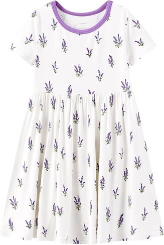 Kids Girl's Dress Little Girl Short Sleeve Dresses Casual Summer Cute Clothes Outfits Viscose Bamboo in Saudi Arabia