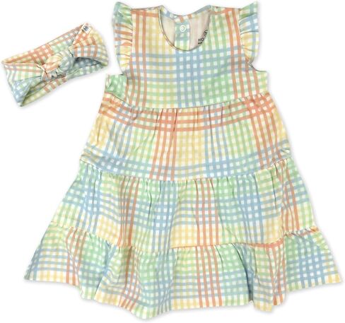 HonestBaby 2-Piece Outfit Dress & Headband Set for Infant, Baby and Toddler Girls in Saudi Arabia