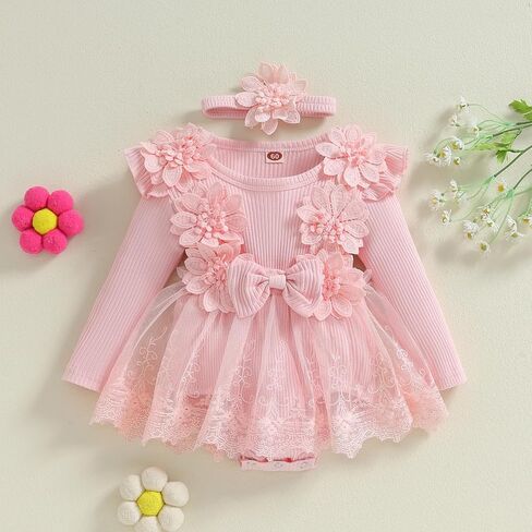Little Princess Birthday Party Dress Embroidery Flower Lace Tutu Romper Dress Infant Baby Girl Clothes Outfits in Saudi Arabia