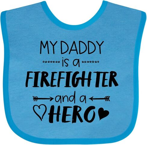 inktastic My Daddy Is a Firefighter and a Hero Baby Bib in Kuwait