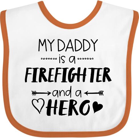 inktastic My Daddy Is a Firefighter and a Hero Baby Bib in Kuwait