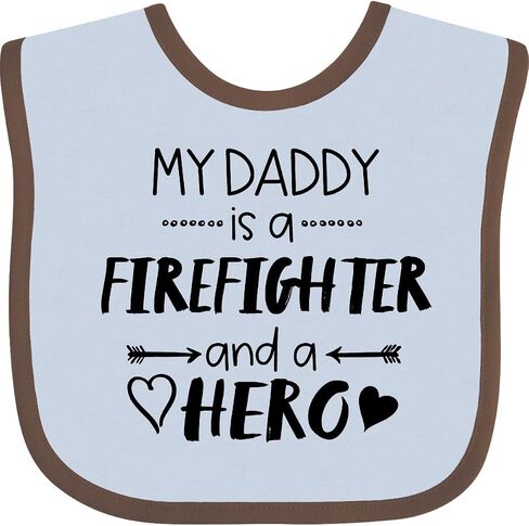 inktastic My Daddy Is a Firefighter and a Hero Baby Bib in Kuwait