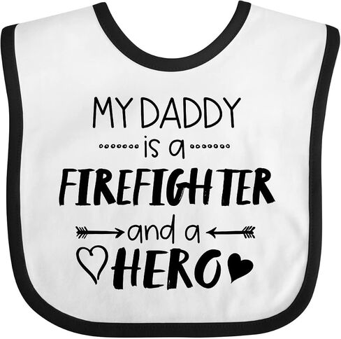 inktastic My Daddy Is a Firefighter and a Hero Baby Bib in Kuwait