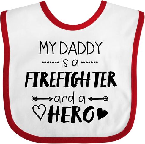 inktastic My Daddy Is a Firefighter and a Hero Baby Bib in Kuwait