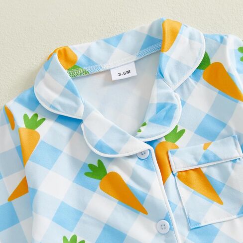 woshilaocai Easter Pajamas Baby Boy Girl Button Down Pjs Romper Cute Toddler Spring Summer Sleepwear in Saudi Arabia