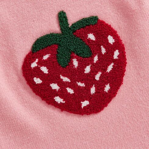 Newborn Baby Girl Knit Romper Strawberry Sweater Jumpsuit Sleeveless Bodysuit Halter Overalls Summer Outfit in Kuwait