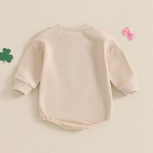 حديثي الولادة طفلة لطيف عيد الفصح رومبير غير رسمية البرسيم أرنب نمط التطريز O-رقابة طويلة الأكمام من البلوزات in Kuwait
