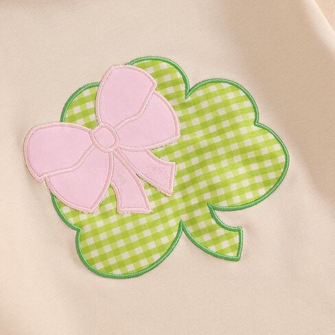 حديثي الولادة طفلة لطيف عيد الفصح رومبير غير رسمية البرسيم أرنب نمط التطريز O-رقابة طويلة الأكمام من البلوزات in Kuwait