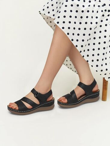 SHIBEVER Women's Wedge Sandals Platform: Comfortable Dressy Arch Support Ankle Strap - Summer Open Toe Women Sandals in Saudi Arabia