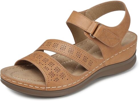 SHIBEVER Women's Wedge Sandals Platform: Comfortable Dressy Arch Support Ankle Strap - Summer Open Toe Women Sandals in Saudi Arabia