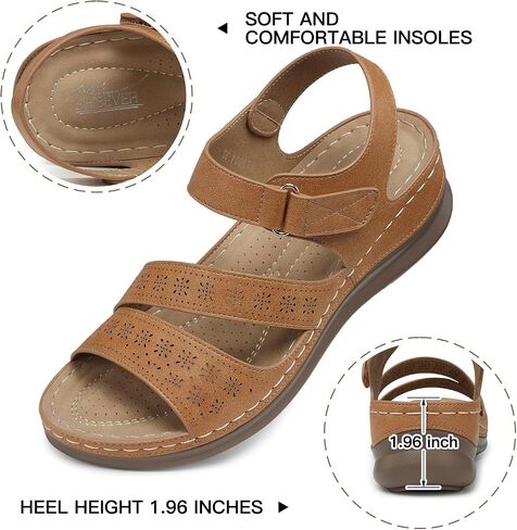 SHIBEVER Women's Wedge Sandals Platform: Comfortable Dressy Arch Support Ankle Strap - Summer Open Toe Women Sandals in Saudi Arabia