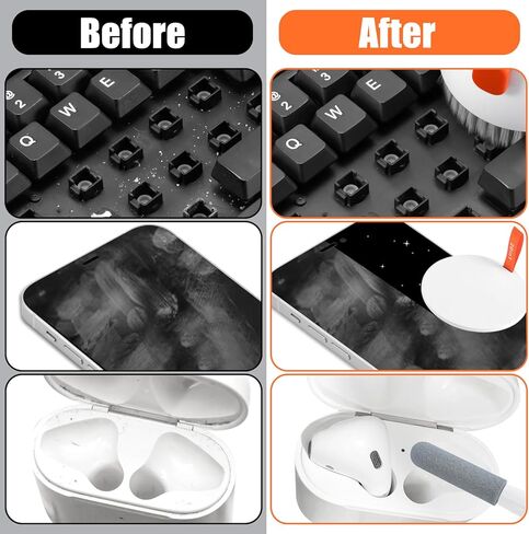 مجموعة نظافة شاشة الهاتف المحمول ، رذاذ تنظيف فرشاة لوحة مفاتيح الكمبيوتر لجهاز iPhone Airpods MacBook iPad ، أداة نظيفة أجهزة إلكترونية 20 في 1 لشاشات سيارة أجهزة تليفزيون الكاميرا. in Kuwait