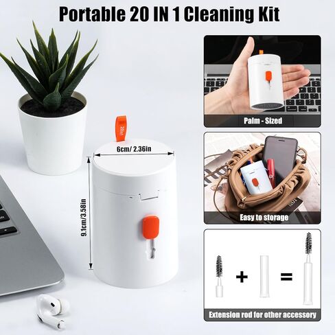مجموعة نظافة شاشة الهاتف المحمول ، رذاذ تنظيف فرشاة لوحة مفاتيح الكمبيوتر لجهاز iPhone Airpods MacBook iPad ، أداة نظيفة أجهزة إلكترونية 20 في 1 لشاشات سيارة أجهزة تليفزيون الكاميرا. in Kuwait