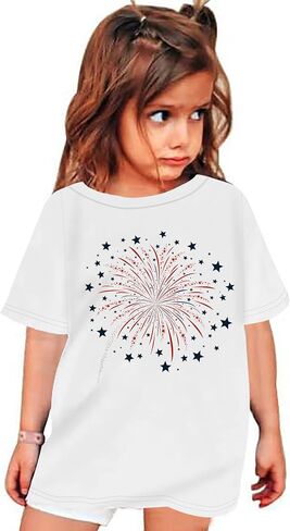 4th of July Shirts Toddler America Flag Tee Patriotic Tops Loves Jesus and American T-Shirt USA Red White Blue T Shirt in Saudi Arabia