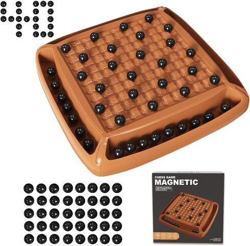 Magnetic Chess Game with 28 Pcs Magnetic Pieces, Family Board Games for Kids and Adults, Magnetic Chess Set Ideal for Family and Friend Game Night 2-4 Players in Saudi Arabia