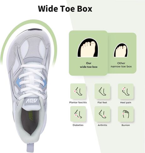 IIV Women Wide Toe Box Arch Support Sneakers Plantar Fasciitis Pain Relief in Saudi Arabia