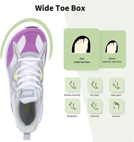 IIV Women Wide Toe Box Arch Support Sneakers Plantar Fasciitis Pain Relief in Saudi Arabia