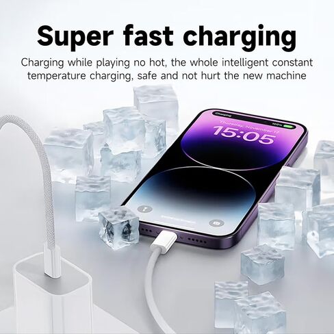 6FT 20W USB TYPE C Fast Charger for iPhone 16/iPhone 15, iPad Pro 13/12.9/11 inch, iPad Air 13/11 5/4th Generation,iPad 10th Tablet A2696 USB C Charger Charging Cord Macbook USB C to USB C Woven Cable in Saudi Arabia