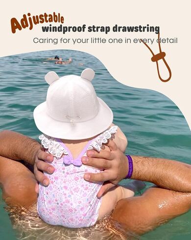FURTALK Baby Toddler Sun Hat Wide Brim Baby Bucket Hats with Bear Ears Infant Beach Hat in Kuwait