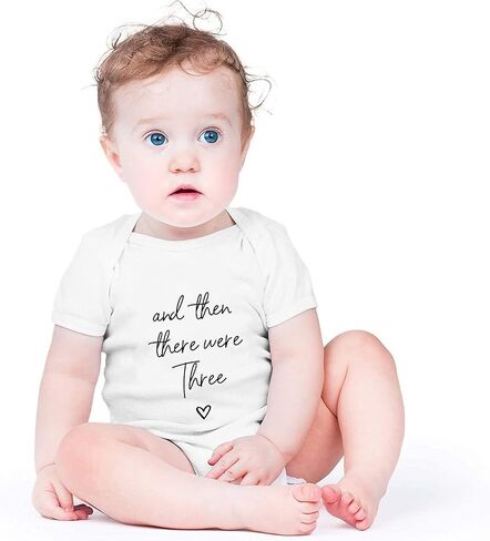 And Then There Were Three Bodysuit for Baby Pregnancy Announcement Bodysuit for Grandparents Unisex Infant in Kuwait