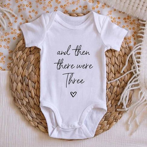 And Then There Were Three Bodysuit for Baby Pregnancy Announcement Bodysuit for Grandparents Unisex Infant in Kuwait