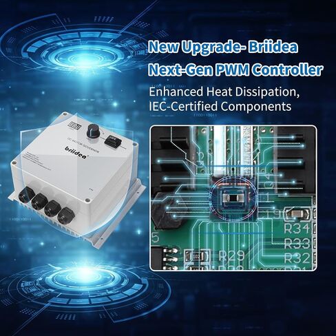 وحدة تحكم PWM، جهاز تحكم في سرعة المحرك Briidea DC 12-48V 35A مقاوم للماء مع مفتاح عكسي للفرامل الأمامية، ومقياس الجهد القابل للتعديل وشاشة LED، سهلة التجميع، مثالية لمحرك القارب in Saudi Arabia