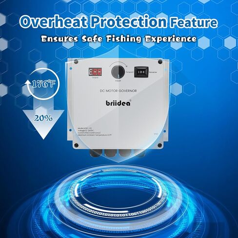 وحدة تحكم PWM، جهاز تحكم في سرعة المحرك Briidea DC 12-48V 35A مقاوم للماء مع مفتاح عكسي للفرامل الأمامية، ومقياس الجهد القابل للتعديل وشاشة LED، سهلة التجميع، مثالية لمحرك القارب in Saudi Arabia