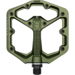 Crankbrothers Stamp 7 Small Mountain Bike Pedals - Dark Green Camo Collection - MTB Enduro DH BMX concave Platform - Flat Pair of Bicycle Mountain Bike Pedals (Adjustable pins Included)