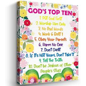 Bible Verses Canvas Wall Art I Am Child Of God Scripture Canvas Wall Decor,Christian Religious Wall Art Gifts for Kids,Ready to Hang for Kids Nursery/Classroom/Bedroom Wall Decor