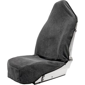 Terry Cloth Sweat Towel Seat Cover; Carseat Towel Protector; Great for Gym Workout; Waterproof; Universal Fit for Car SUV Van Truck; EZ fit; Non Slip Grip; Machine Washable; 2pc Grey