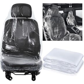 Fabbay 200 Pcs Disposable Car Seat Covers Automotive Disposable Plastic Seat Covers Vehicle Protector for Airplane Seats Salon Chairs Restaurant Seats Bus Seats