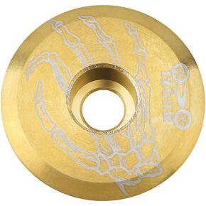 Garneck Bicycle Headset Cap Titanium Alloy Bike Headset Top Cap Bone Hand Printed Headset Stem Top Cap for Mountain Bike Road Bike Silver
