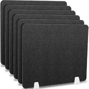 6 Packs Desk Divider Privacy Panel 20 x 24 Inch Acoustic Freestanding Desktop Partition Desk Test Dividers for Office Student Sound Proof Reducing Noise Visual Distractions(Black)
