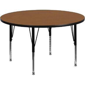 طاولة أنشطة Flash Furniture Wren مقاس 48 بوصة من خشب البلوط الحراري - أرجل قصيرة قابلة لتعديل الارتفاع in Kuwait