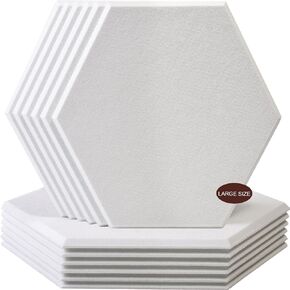12 حزمة من الألواح الصوتية السداسية الكبيرة بوزن 4.5 رطل باللون الأبيض مقاس 14 بوصة × 15 بوصة × 0.4 بوصة، ألواح مقاومة للصوت، حافة مشطوفة in Kuwait