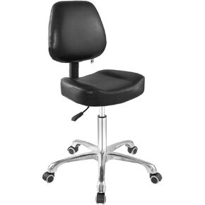 Drafting Chair Tall Office Stool with Wheels,Heavy Duty Shop Stool Chair for Studio,Workshop,Office, Home Office (Black, Classic with Footrest)