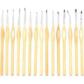 15Pcs Detail Paint Brushes Set, Art Painting Fine Detailing Miniature Paintbrushes Triangular Handles for Acrylic Oils Watercolor Gouache Small Scale Models Figurine Warhammer (Black)