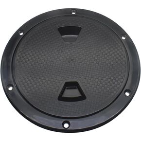Boat Hatch 6 Inch Round Non Slip Inspection Hatch Black Boat Hatch Cover Deck Plate Hatch with Detachable Cover for Marine Boat Yacht