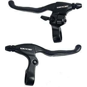 MTB Disc Brake Lever Aluminum Alloy Disc Brakes Lever with Bell Mountain Bike Bicycle Brake Handle Crank Ring (1 Pair with Bell)