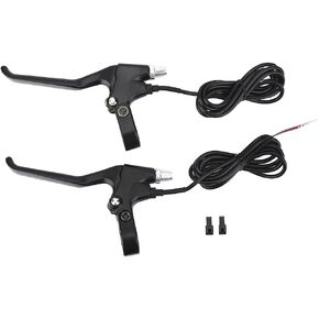 Vbestlife Bike Brake Handle,1 Pair Durable 2 Wires Left & Right Ebike ycle Electric Brake Lever Replacement Parts Ebike Brake Levers with Motor Shut Off Ebike Brake Levers