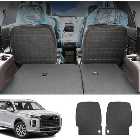 powoq متوافق مع 2020-2024 Hyundai Palisade Floor Mat Cargo Mat Backrest Mat استبدال لـ 2020-2022 2023 2024 Hyundai Palisade 7&8 مقاعد الملحقات (حصيرة صندوق السيارة مع مسند الظهر + حصيرة الأرضية)
