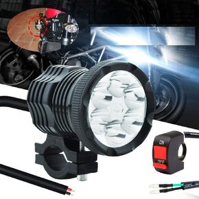 Motorcycle Driving Lights 3000LM Super Bright 18SMD Chips Sport Lights Waterproof for Cars ATV Bike Yamaha UTV Truck Boat DC9-85V,Xenon White.(1-Pack).