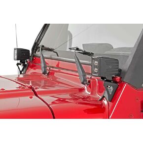 Rough Country Lower Windshield LED Bracket for 1997-2006 Jeep Wrangler TJ - 6003