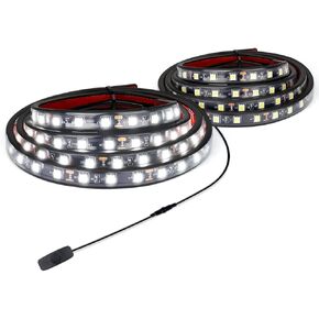 Xprite 60" Inch White LED Truck Bed Lights Strip Kit, Decoration Lighting Bar for Cargo Pickup Trucks Tonneau Cover Van SUV RV Boat, w/On|Off Switch - 2PCS